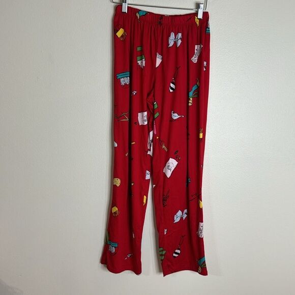 Kate spade red holiday soft and cozy Christmas print pajamas set size small - Picture 6 of 9